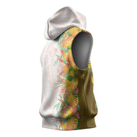 Hawaii Tropical Plant Lenalena Sleeveless Hoodie Vibrant Polynesian Pattern