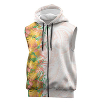 Hawaii Tropical Plant Lenalena Sleeveless Zip Hoodie Vibrant Polynesian Pattern LT01 Yellow - Polynesian Pride