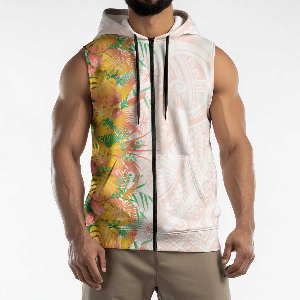 Hawaii Tropical Plant Lenalena Sleeveless Zip Hoodie Vibrant Polynesian Pattern LT01 - Polynesian Pride