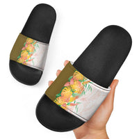 Hawaii Tropical Plant Lenalena Slide Sandals Vibrant Polynesian Pattern LT01 - Polynesian Pride