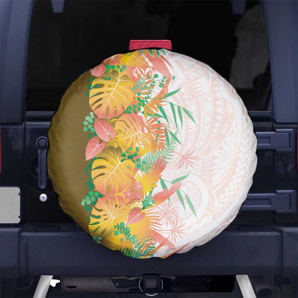 Hawaii Tropical Plant Lenalena Spare Tire Cover Vibrant Polynesian Pattern LT01 No hole Yellow - Polynesian Pride