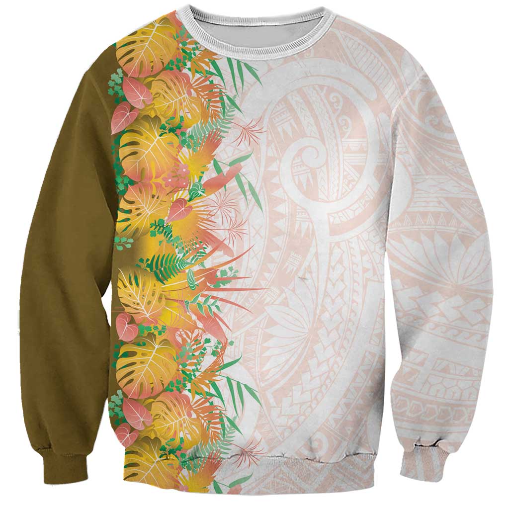 Hawaii Tropical Plant Lenalena Sweatshirt Vibrant Polynesian Pattern LT01 Unisex Yellow - Polynesian Pride
