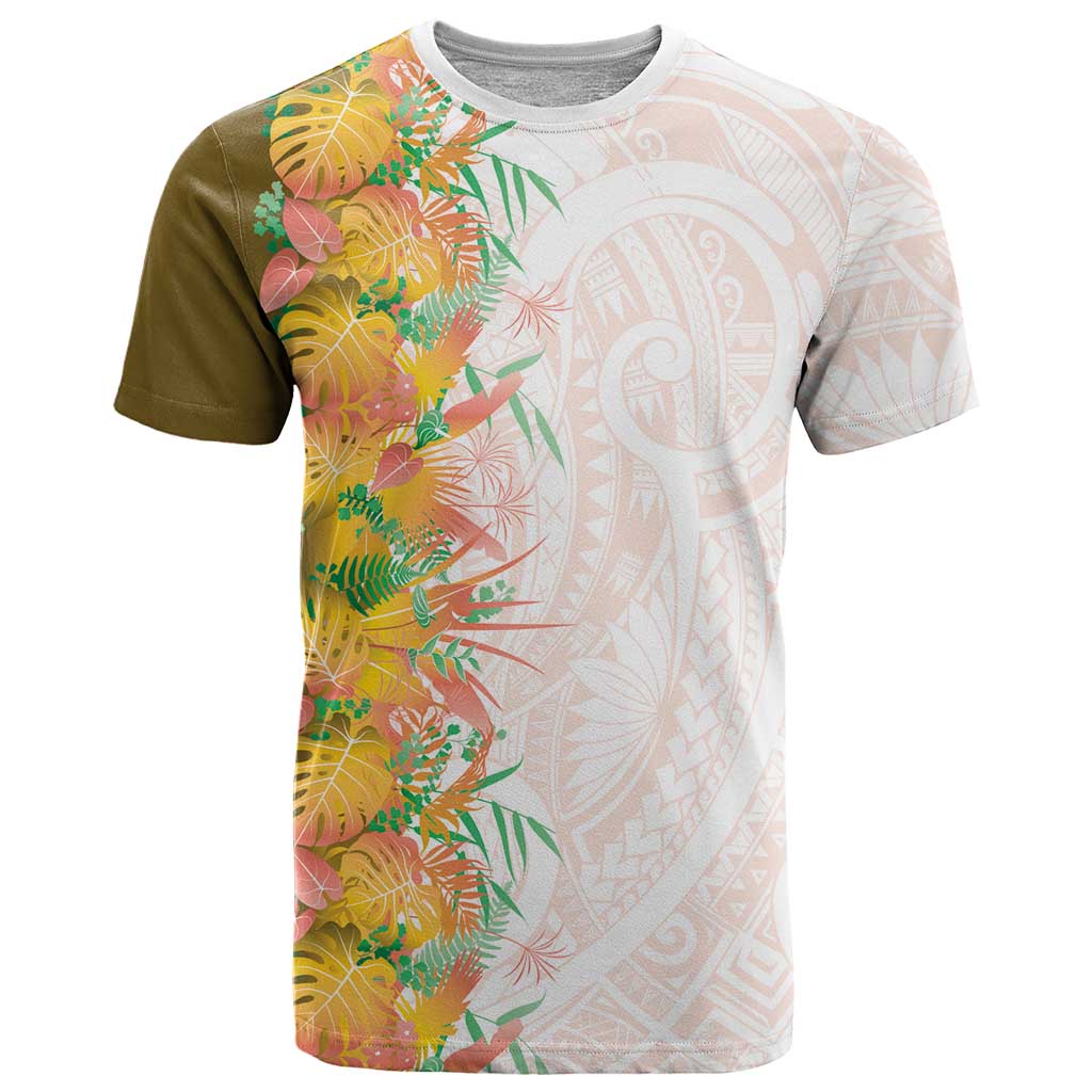 Hawaii Tropical Plant Lenalena T Shirt Vibrant Polynesian Pattern LT01 Yellow - Polynesian Pride