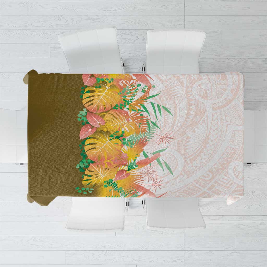 Hawaii Tropical Plant Lenalena Tablecloth Vibrant Polynesian Pattern LT01 Yellow - Polynesian Pride