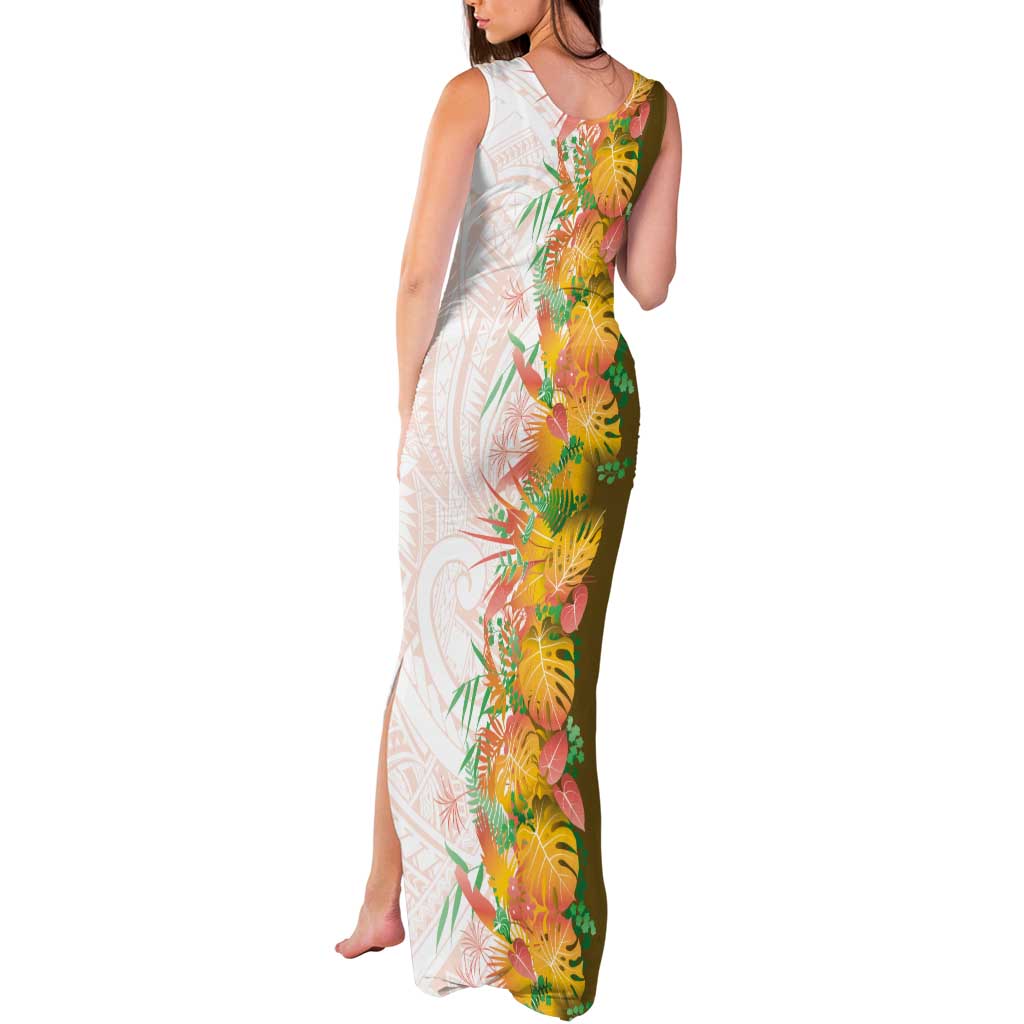 Hawaii Tropical Plant Lenalena Tank Maxi Dress Vibrant Polynesian Pattern LT01 - Polynesian Pride
