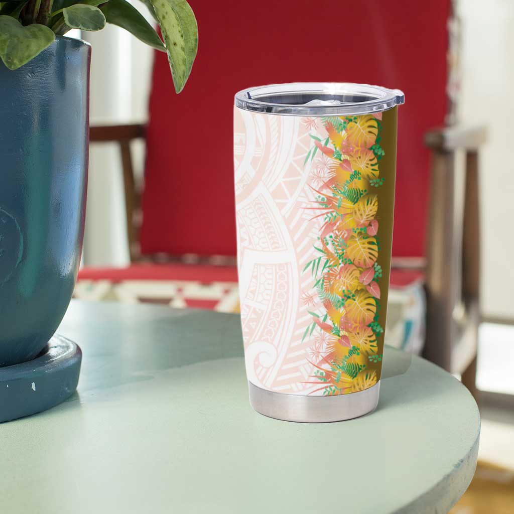 Hawaii Tropical Plant Lenalena Tumbler Cup Vibrant Polynesian Pattern LT01 - Polynesian Pride