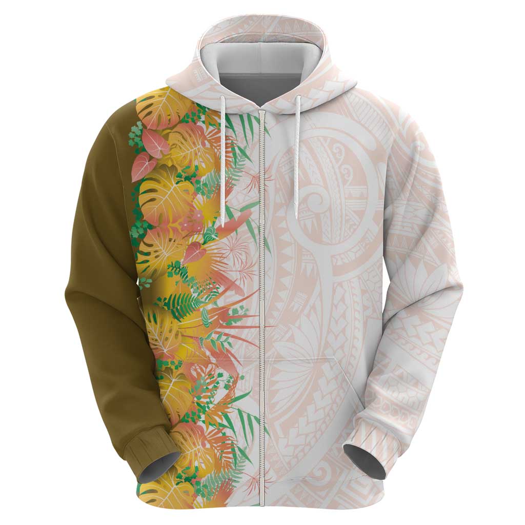 Hawaii Tropical Plant Lenalena Zip Hoodie Vibrant Polynesian Pattern LT01 - Polynesian Pride