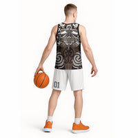 Personalised Maori Kati Mamoe Basketball Jersey Silver Fern Kowhaiwhai Art LT01 - Polynesian Pride