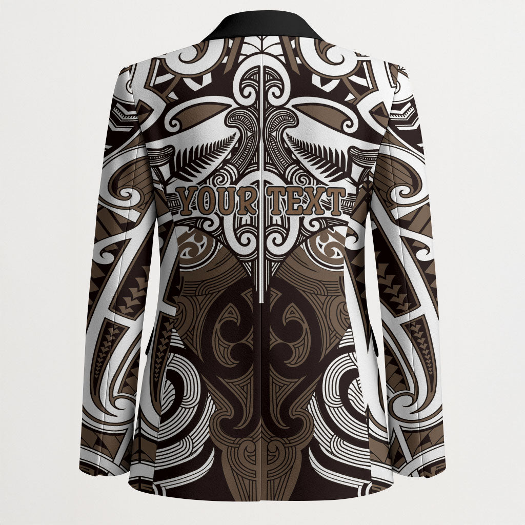 Personalised Maori Kati Mamoe Blazer Silver Fern Kowhaiwhai Art LT01 - Polynesian Pride
