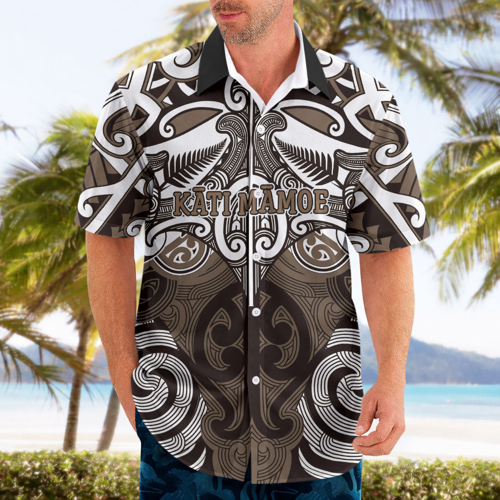 Personalised Maori Kati Mamoe Hawaiian Shirt Silver Fern Kowhaiwhai Art LT01 - Polynesian Pride