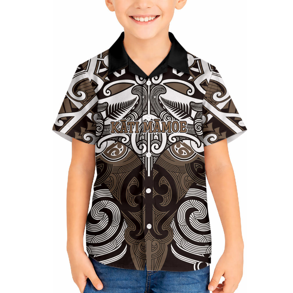 Personalised Maori Kati Mamoe Hawaiian Shirt Silver Fern Kowhaiwhai Art LT01 - Polynesian Pride