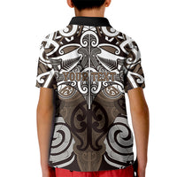 Personalised Maori Kati Mamoe Kid Polo Shirt Silver Fern Kowhaiwhai Art LT01 - Polynesian Pride