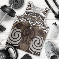 Personalised Maori Kati Mamoe Men Tank Top Silver Fern Kowhaiwhai Art LT01 - Polynesian Pride