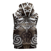 Personalised Maori Kati Mamoe Sleeveless Zip Hoodie Silver Fern Kowhaiwhai Art LT01 - Polynesian Pride