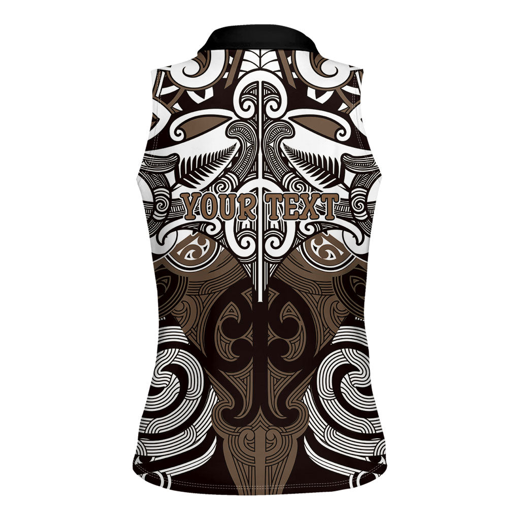 Personalised Maori Kati Mamoe Women Sleeveless Polo Shirt Silver Fern Kowhaiwhai Art LT01 - Polynesian Pride