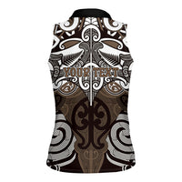 Personalised Maori Kati Mamoe Women Sleeveless Polo Shirt Silver Fern Kowhaiwhai Art LT01 - Polynesian Pride