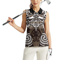 Personalised Maori Kati Mamoe Women Sleeveless Polo Shirt Silver Fern Kowhaiwhai Art LT01 - Polynesian Pride