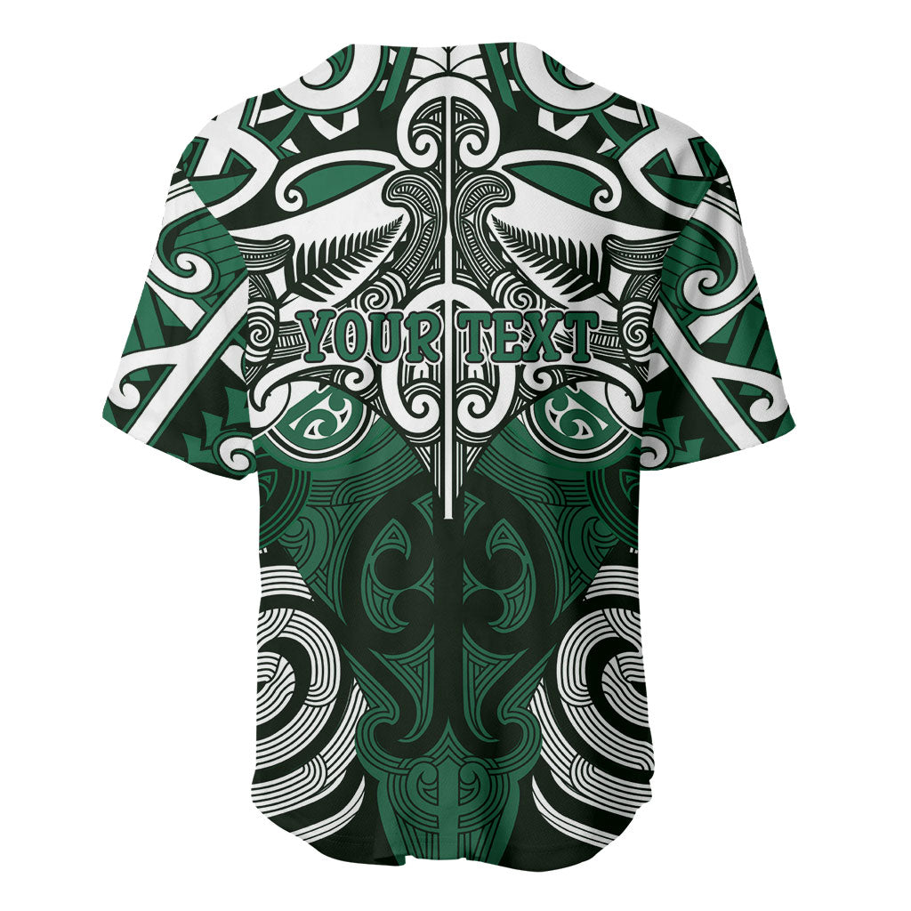 Personalised Maori Ngai Tahu Baseball Jersey Silver Fern Kowhaiwhai Art LT01 - Polynesian Pride