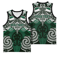 Personalised Maori Ngai Tahu Basketball Jersey Silver Fern Kowhaiwhai Art LT01 - Polynesian Pride