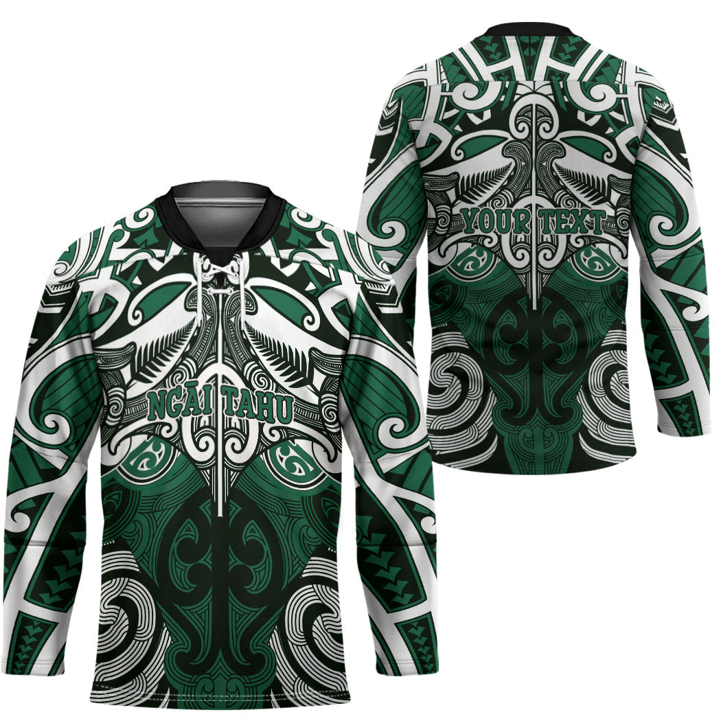 Personalised Maori Ngai Tahu Hockey Jersey Silver Fern Kowhaiwhai Art LT01 - Polynesian Pride