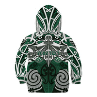 Personalised Maori Ngai Tahu Kid Hoodie Silver Fern Kowhaiwhai Art LT01 - Polynesian Pride
