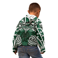 Personalised Maori Ngai Tahu Kid Hoodie Silver Fern Kowhaiwhai Art LT01 - Polynesian Pride