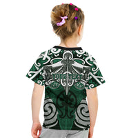 Personalised Maori Ngai Tahu Kid T Shirt Silver Fern Kowhaiwhai Art LT01 - Polynesian Pride