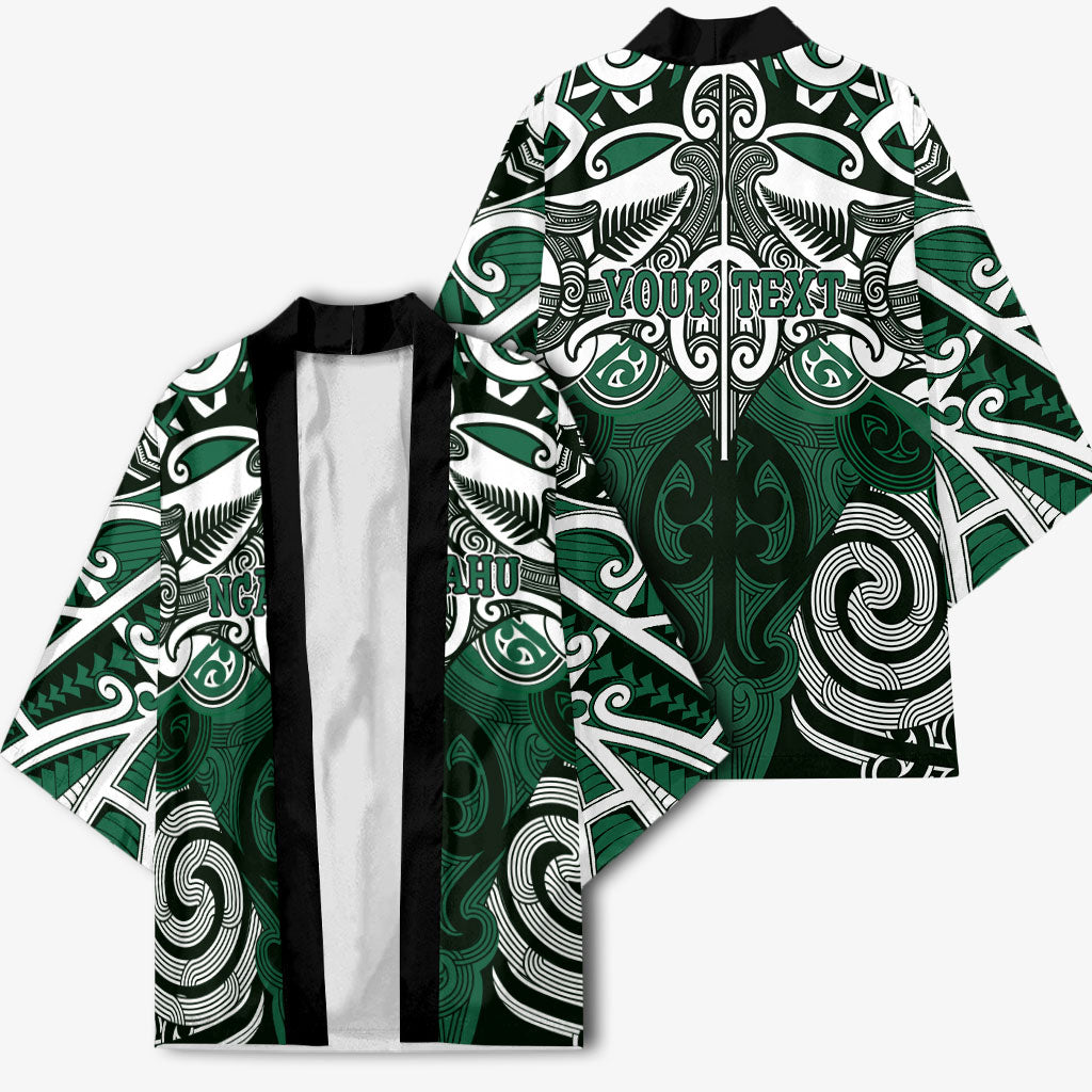 Personalised Maori Ngai Tahu Kimono Silver Fern Kowhaiwhai Art LT01 - Polynesian Pride
