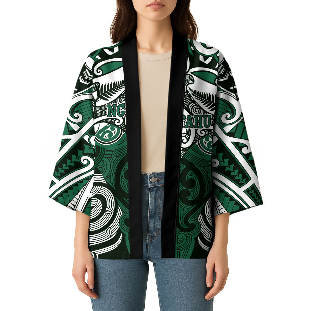 Personalised Maori Ngai Tahu Kimono Silver Fern Kowhaiwhai Art LT01 - Polynesian Pride