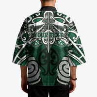 Personalised Maori Ngai Tahu Kimono Silver Fern Kowhaiwhai Art LT01 - Polynesian Pride