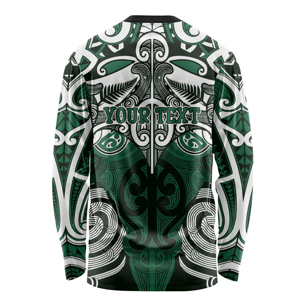 Personalised Maori Ngai Tahu Long Sleeve Shirt Silver Fern Kowhaiwhai Art LT01 - Polynesian Pride