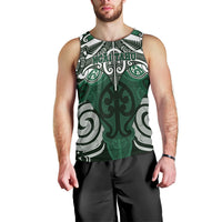 Personalised Maori Ngai Tahu Men Tank Top Silver Fern Kowhaiwhai Art LT01 - Polynesian Pride