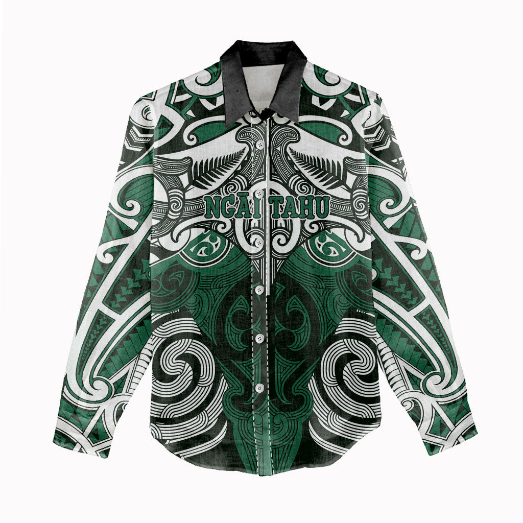 Personalised Maori Ngai Tahu Women Casual Shirt Silver Fern Kowhaiwhai Art LT01 - Polynesian Pride