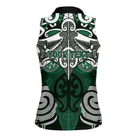 Personalised Maori Ngai Tahu Women Sleeveless Polo Shirt Silver Fern Kowhaiwhai Art LT01 - Polynesian Pride