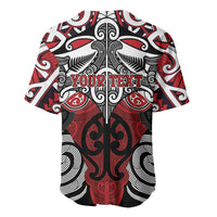 Personalised Maori Ngapuhi Baseball Jersey Silver Fern Kowhaiwhai Art LT01 - Polynesian Pride