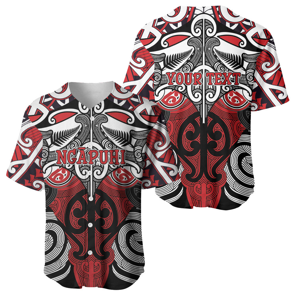 Personalised Maori Ngapuhi Baseball Jersey Silver Fern Kowhaiwhai Art LT01 - Polynesian Pride