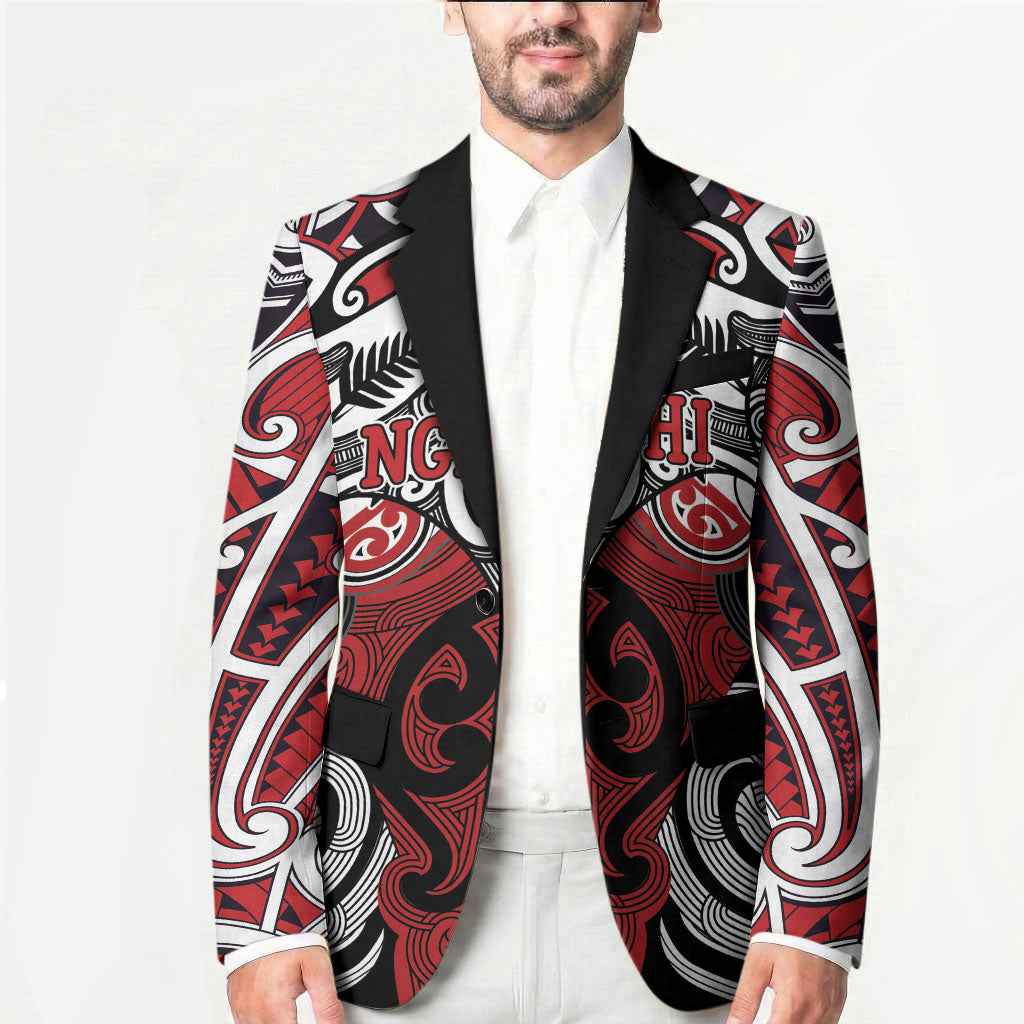 Personalised Maori Ngapuhi Blazer Silver Fern Kowhaiwhai Art LT01 - Polynesian Pride