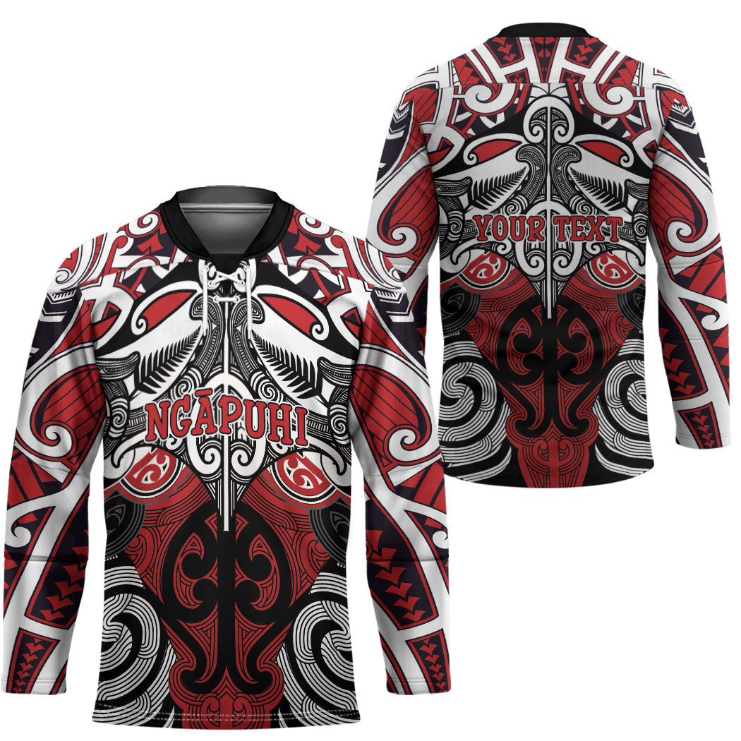 Personalised Maori Ngapuhi Hockey Jersey Silver Fern Kowhaiwhai Art LT01 - Polynesian Pride