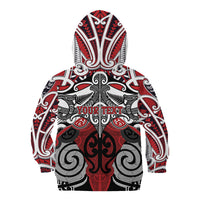Personalised Maori Ngapuhi Kid Hoodie Silver Fern Kowhaiwhai Art LT01 - Polynesian Pride