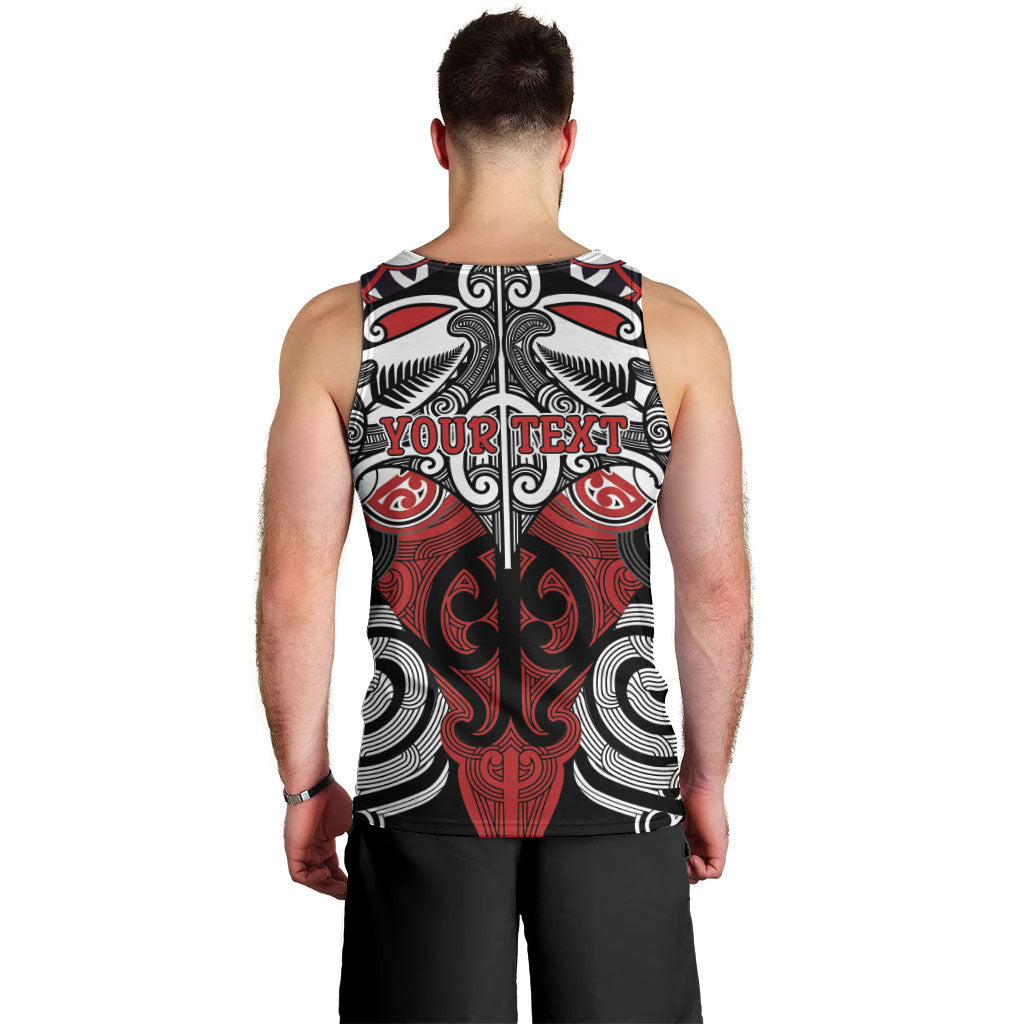 Personalised Maori Ngapuhi Men Tank Top Silver Fern Kowhaiwhai Art LT01 - Polynesian Pride