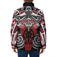 Personalised Maori Ngapuhi Padded Jacket Silver Fern Kowhaiwhai Art LT01 - Polynesian Pride