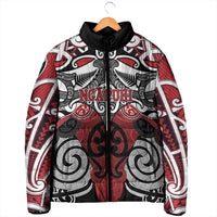 Personalised Maori Ngapuhi Padded Jacket Silver Fern Kowhaiwhai Art LT01 - Polynesian Pride