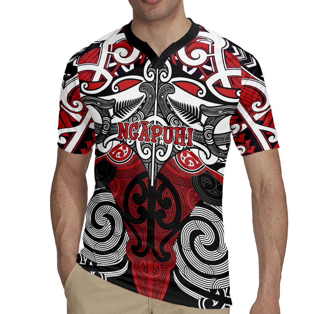Personalised Maori Ngapuhi Rugby Jersey Silver Fern Kowhaiwhai Art LT01 - Polynesian Pride