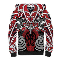 Personalised Maori Ngapuhi Sherpa Hoodie Silver Fern Kowhaiwhai Art LT01 - Polynesian Pride