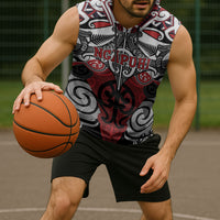 Personalised Maori Ngapuhi Sleeveless Hoodie Silver Fern Kowhaiwhai Art LT01 - Polynesian Pride