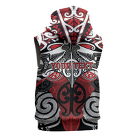 Personalised Maori Ngapuhi Sleeveless Zip Hoodie Silver Fern Kowhaiwhai Art LT01 - Polynesian Pride
