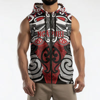 Personalised Maori Ngapuhi Sleeveless Zip Hoodie Silver Fern Kowhaiwhai Art LT01 - Polynesian Pride