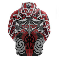 Personalised Maori Ngapuhi Zip Hoodie Silver Fern Kowhaiwhai Art LT01 - Polynesian Pride