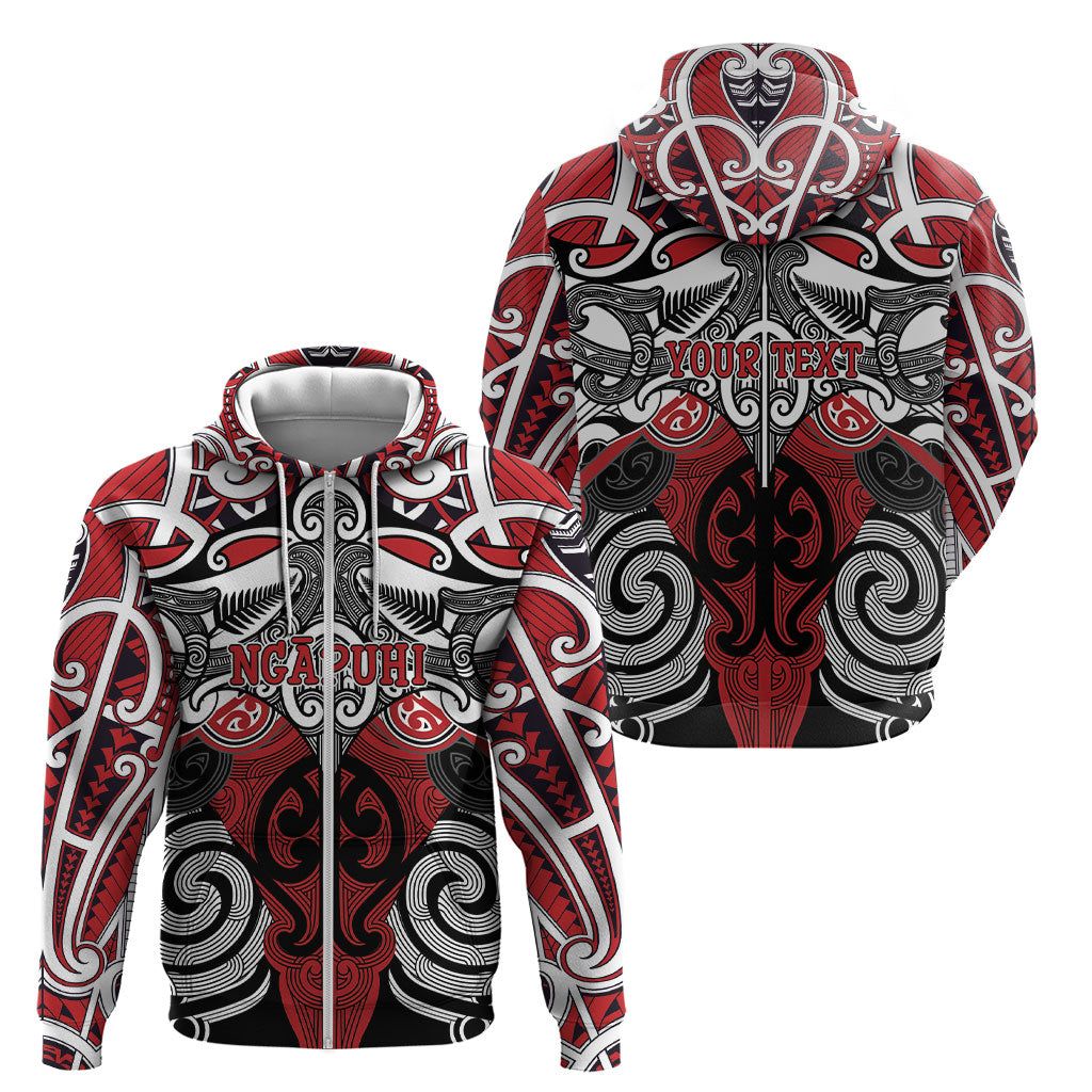 Personalised Maori Ngapuhi Zip Hoodie Silver Fern Kowhaiwhai Art LT01 - Polynesian Pride