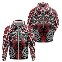 Personalised Maori Ngapuhi Zip Hoodie Silver Fern Kowhaiwhai Art LT01 - Polynesian Pride